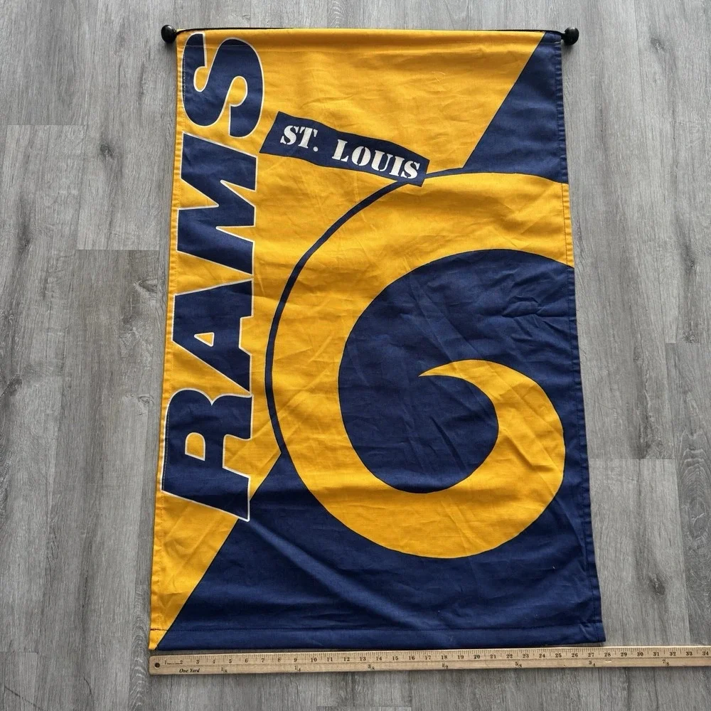 Vintage ST. LOUIS RAMS Official NFL 27x37 Outdoor House Flag Banner